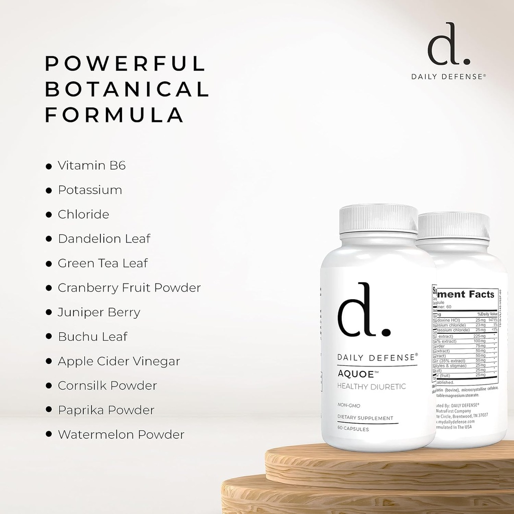 Diuretic Pills - Cranberry Pills with Green Tea, Dandelion, Apple Cider Vinegar & More - AQUOE Water Away Pills for Bloating & Fitness - Water Pills by Daily Defense, 60 Capsules 5