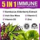 Elderberry Gummies & Irish Sea Moss, Organic Sambucus Elderberry Gummy with Seamoss, Zinc, Vitamin C, D3, Multivitamin Elderberry Vitamin & Energy Support Supplements - Sugar-Free 3