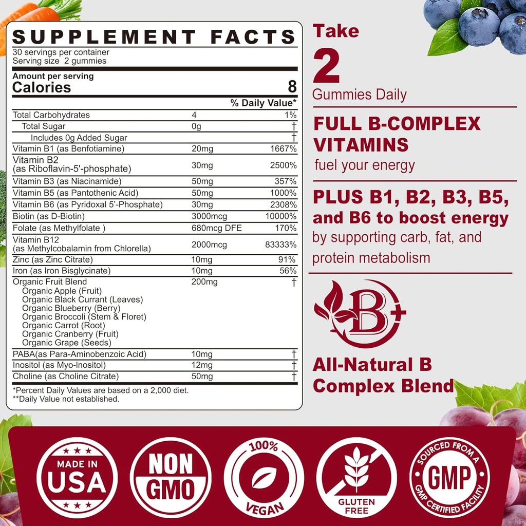 Melatonin Free Natural Sleep Gummies for Adults + Vitamin B Complex Gummies for Women 4