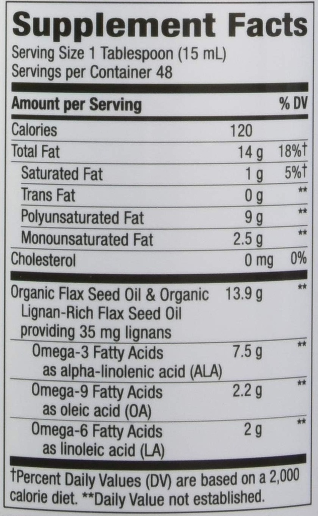 Nature's Way Nature's Way Organic Flax Oil Super Lignan, 24 Fl Ounce (Pack of 6) 6