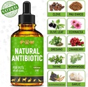 Dog Antibiotics for Infection, Coughs, UTIs, Allergies, Itching | Natural Antibiotics for Cats to Support Skin, Coat, & Digestion | for All Breeds & Ages | 2 oz 4