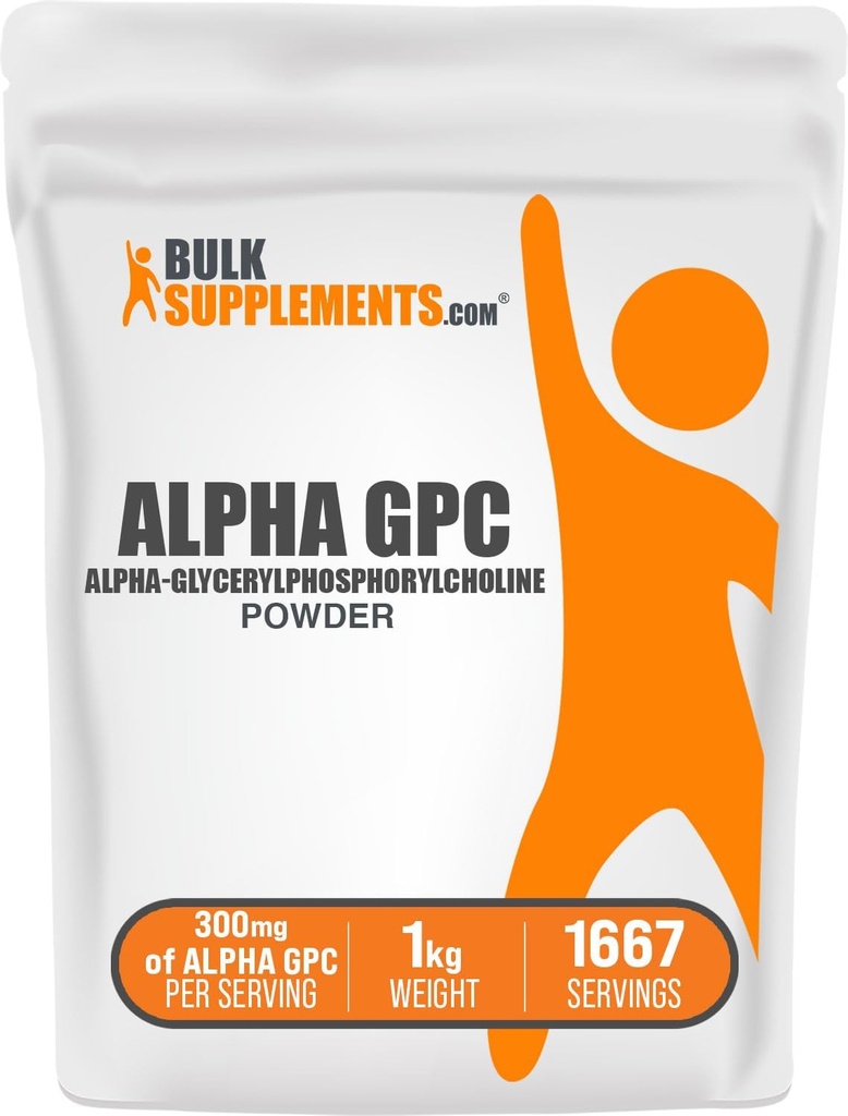BulkSupplements.com Alpha GPC Powder - Choline Supplements, Alpha GPC 300mg - Acetylcholine Supplements, Unflavored & Gluten Free, 600mg per Serving, 5kg (11 lbs) (Pack of 5) 2