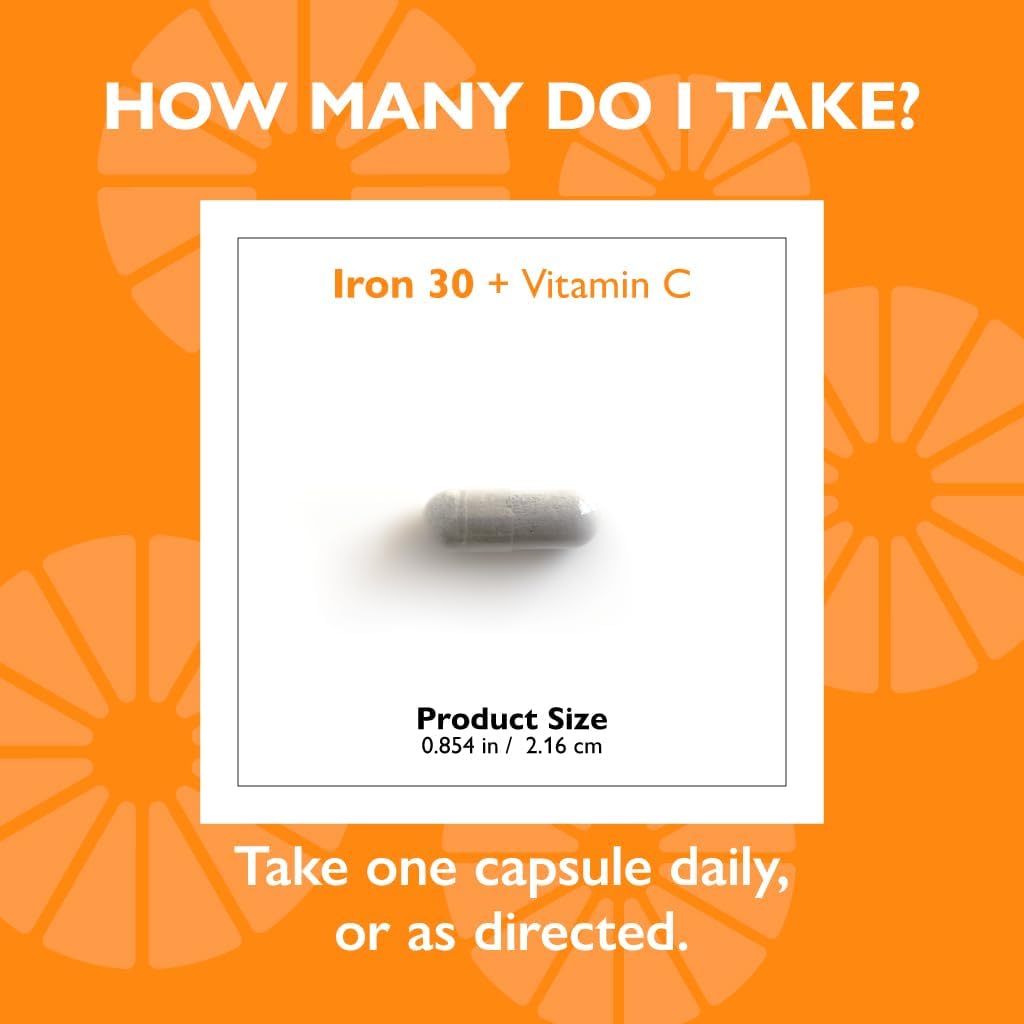 Celebrate Vitamins Iron Supplement with Vitamin C - 30mg Iron, 60mg Vitamin C, Bariatric Vitamins for WLS Patients, Vertical Sleeve & Gastric Bypass Surgery – 90 Capsules 5