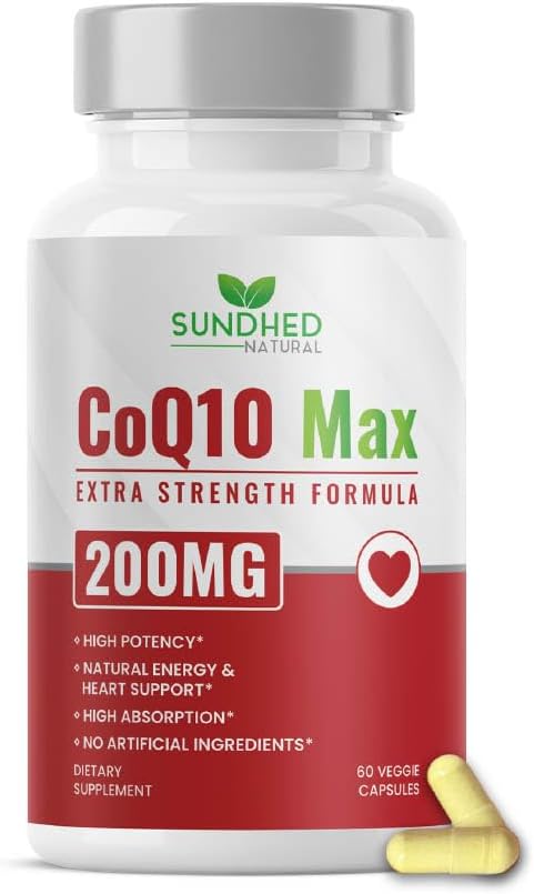 CoQ10 200mg Vegan, Ultra CoQ10 - Ultra High Absorption Coenzyme Q10 Supplements - Antioxidant Supplement for Vascular and Heart Health, Fertility & Energy Production - 2 Month Supply - 60 Count 2