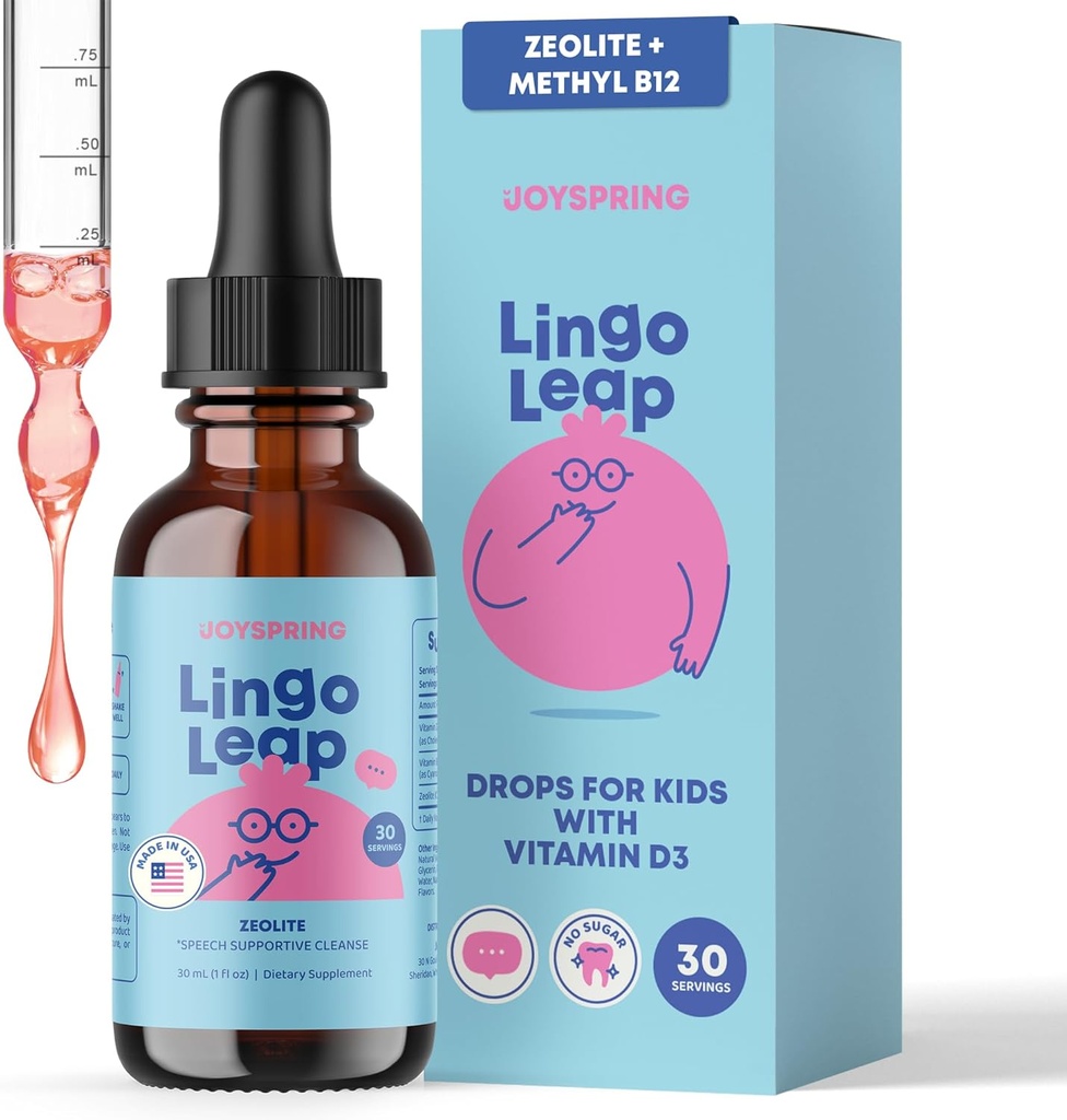 JoySpring LingoLeap – Liquid Kids Formula with Zeolite Clinoptilolite, Methylated B12 & Vitamin D3 | Gentle Daily Support for Kids’ Wellness | Ages 3+ | (1fl oz) 30 Servings 2