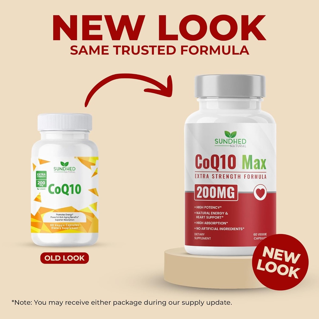 CoQ10 200mg Vegan, Ultra CoQ10 - Ultra High Absorption Coenzyme Q10 Supplements - Antioxidant Supplement for Vascular and Heart Health, Fertility & Energy Production - 2 Month Supply - 60 Count 3