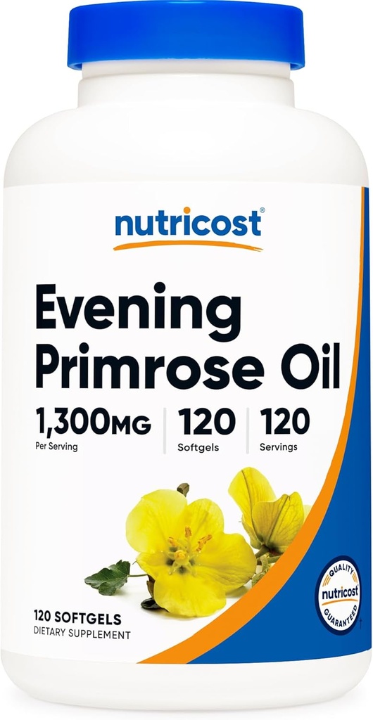 Nutricost Evening Primrose Oil 1,300mg, 120 Softgels - Cold Pressed, Non-GMO, Gluten Free, 120 Servings 2