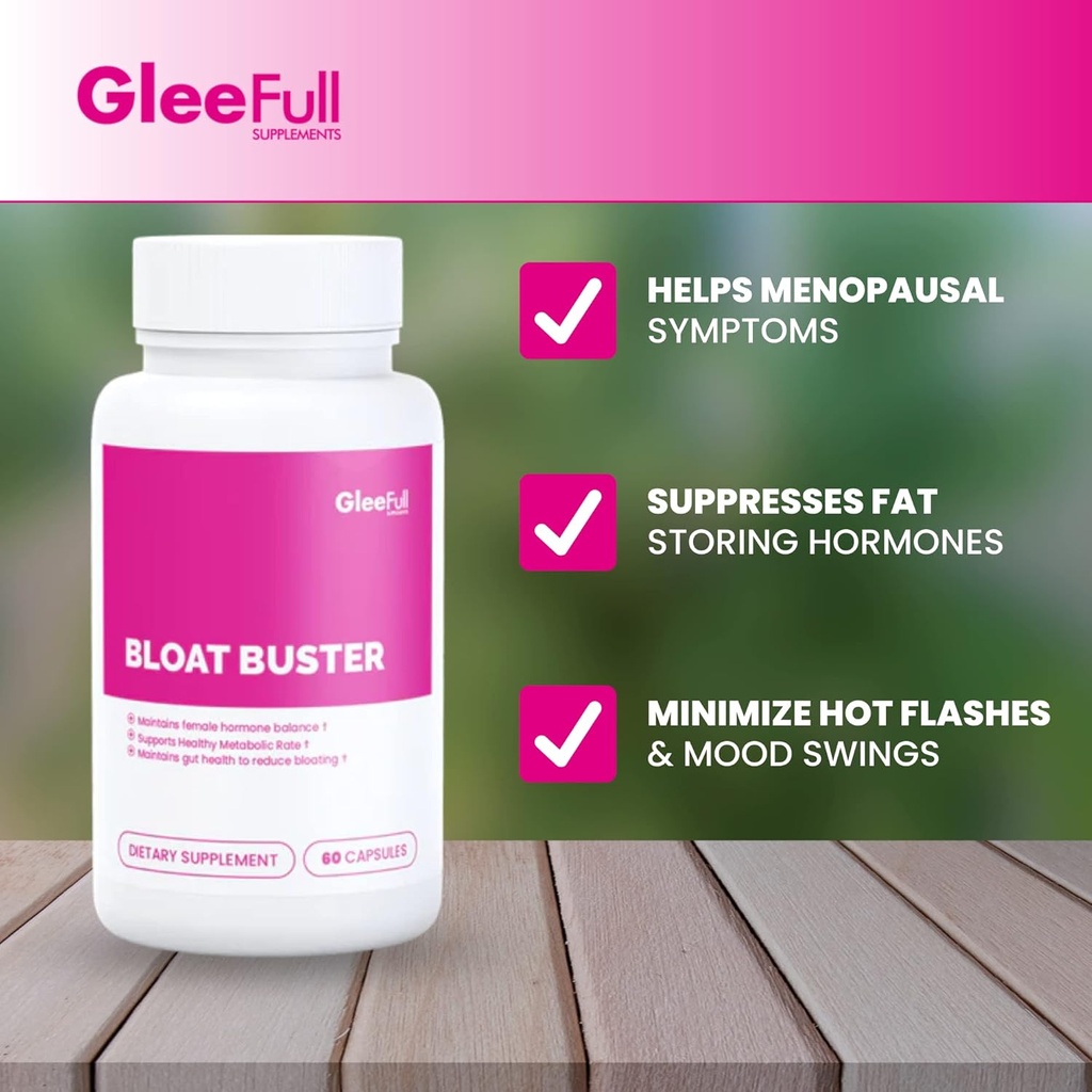 GleeFull Supplements Bloat Buster - Bloating Relief for Women - Gut Health Supplement (1 Pack, 60 Count) 4