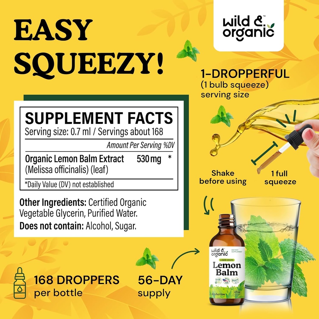 Wild & Organic Cat's Claw Tincture 4 fl oz & Lemon Balm Tincture 4 fl oz 6