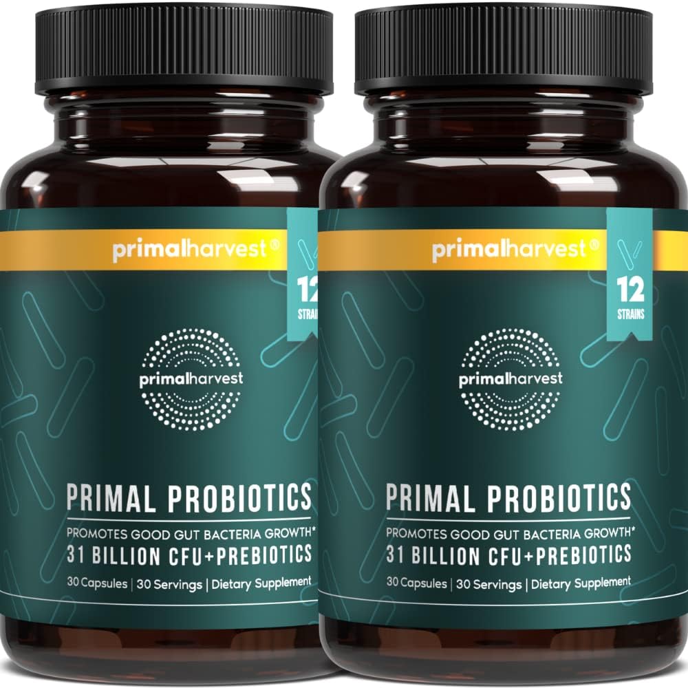 Primal Harvest Probiotics for Women and Men Shelf-Stable with Prebiotics Daily Supplement for Adults 60 Capsules (2 Pack) 2
