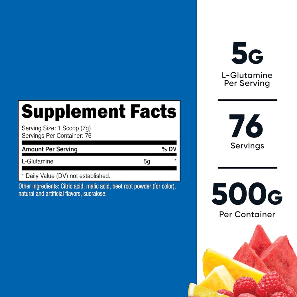 Nutricost L-Glutamine Powder 500 Grams (Fruit Punch) - (76 Servings per Bottle) 3