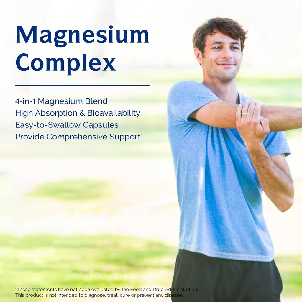 Innate Vitality Magnesium Complex - Magnesium Glycinate, Malate, Citrate, Oxide, 4-in-1 Formula for Energy, Bones & Nerves, Vegan & No Gluten, 90 Capsules 4