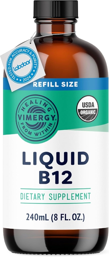 Vimergy Liquid B12 Refill – Fast-Absorbing Brain Support – Energy Support Supplement – USDA Certified Organic, Vegan, Non-GMO – 240 Servings (240 mL) 2