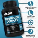Magnesium Complex Supplement Capsules 500mg - Support Energy, Relaxation, Leg Cramps & Legs - Help Aid Muscle Support Supplements - High Absorption Premium Mag Citrate Oxide - 120 Capsules 3