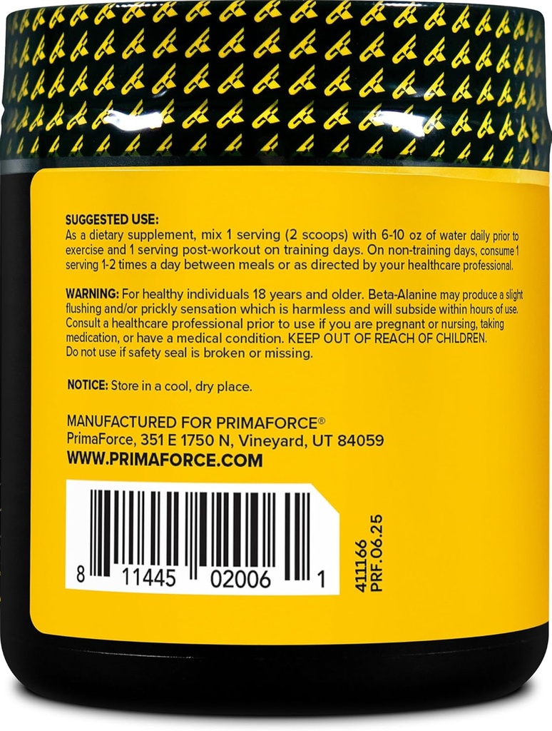 Primaforce Beta Alanine Powder, Unflavored, 200 Grams - Gluten Free, Non-GMO Supplement for Men and Women 4