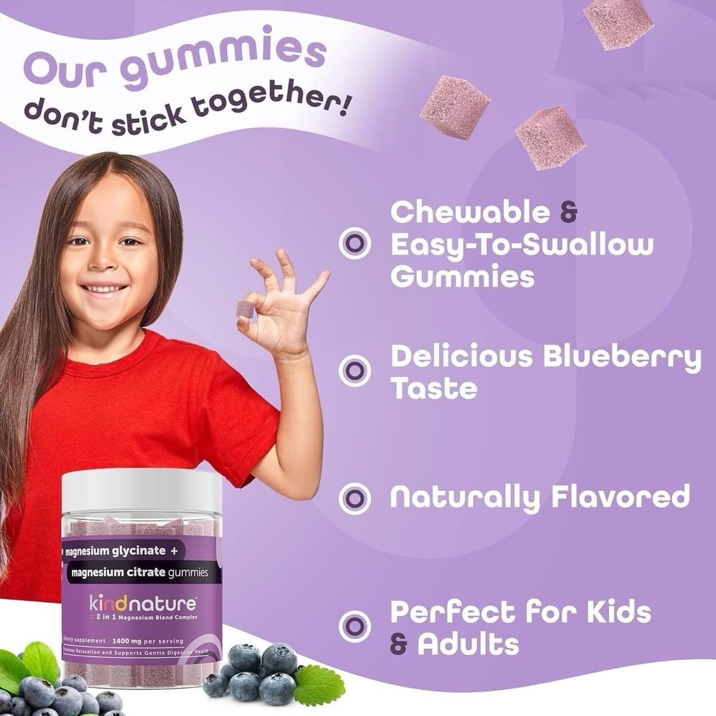 KINDNATURE Power Duo: Magnesium & Vitamin B1 Gummies Bundle – Enhanced Energy & Nerve Support, Delicious & Chewable 3
