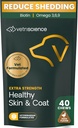 VetriScience Extra Strength Healthy Skin & Coat Chews, Omega Plus Supplement for Dogs, with Balanced Omega 3, 6, 9, Fish Oil and Biotin, Skin Health, Coat Growth and Shine, Duck, 40 Count 2