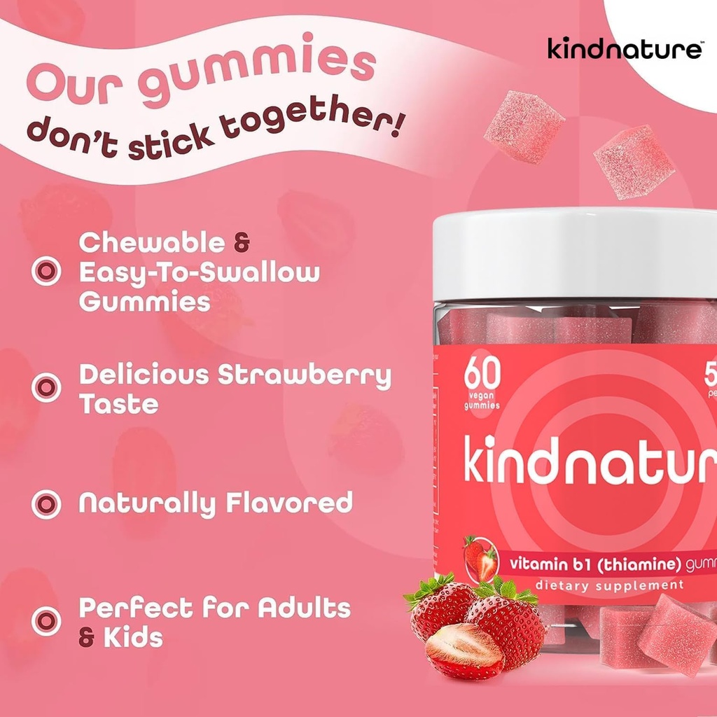 KINDNATURE Power Duo: Magnesium & Vitamin B1 Gummies Bundle – Enhanced Energy & Nerve Support, Delicious & Chewable 6