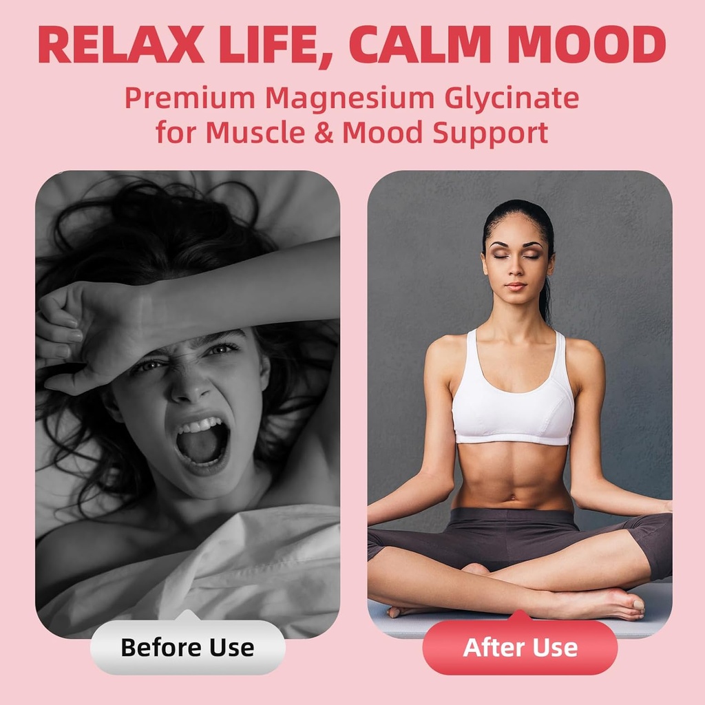 (2 Pack) Magnesium Glycinate Liquid Drops with Citrate & Taurate,Triple Magnesium Complex Supplement with Calcium, Potassium for Energy, Sleep, Muscle, Immune, Sugar Free, Strawberry Flavor, 4 Fl OZ 3