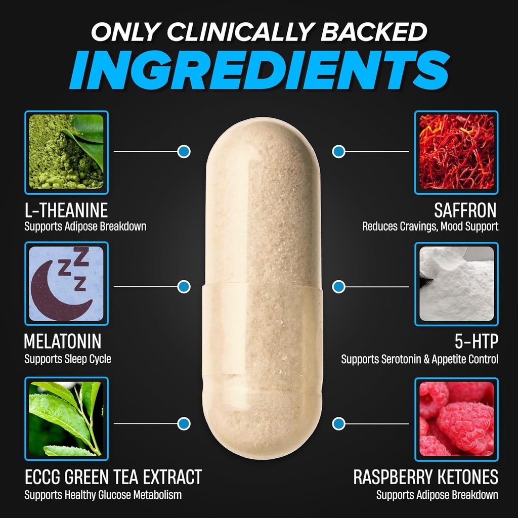 Nutrex Lipo 6 Nighttime Fat Burner | Melatonin Sleep Aid & Weight Loss Diet Pills for Men and Women | Night Time Metabolism Booster Appetite Suppressant | 30 Servings (1) 4