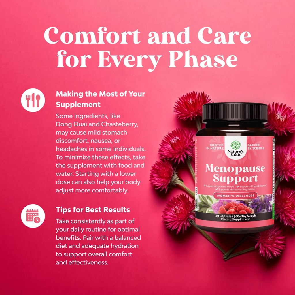 Complete Herbal Menopause Supplement for Women - Female Hormone Balance Capsules for Night Sweats Hot Flashes & Mood Swings with Dong Quai, Chaste Berry & Black Cohosh Root - 120 Count Pack 6