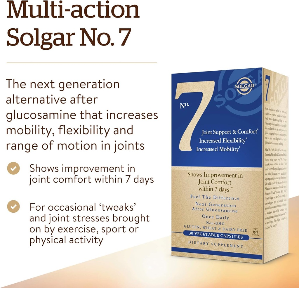 Solgar No. 7, 60 Vegetable Capsules - Joint Support & Comfort - Increased Mobility & Flexibility - Supplement for Men & Women - With Ester-C Vitamin C - Gluten-Free, Non GMO, Dairy Free - 60 Servings 4