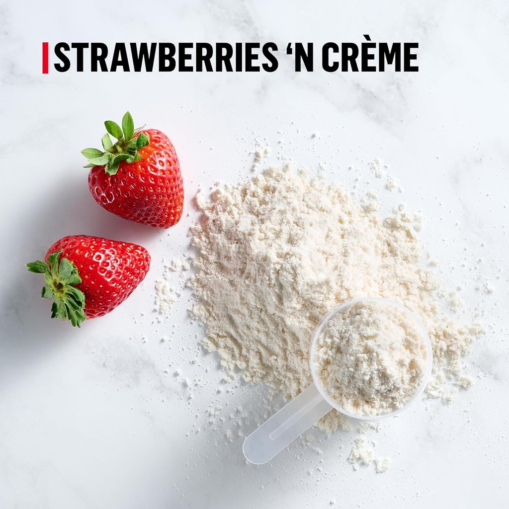 Muscle Milk Genuine Protein Powder, Strawberries ‘N Crème, 1.93 Pounds, 13 Servings, 32g Protein, 3g Sugar, Calcium, Vitamins A, C & D, NSF Certified for Sport, Energizing Snack, Packaging May Vary 4