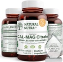 Natural Nutra Cal-Mag Citrate with Vitamin D3,1000/500 mg Complex, Strengthen Bone Density, Muscle and Nerve Health, Help Maintain Healthy Teeth, Highly Bioavailable Sources, 250 Vegan Tablets 2
