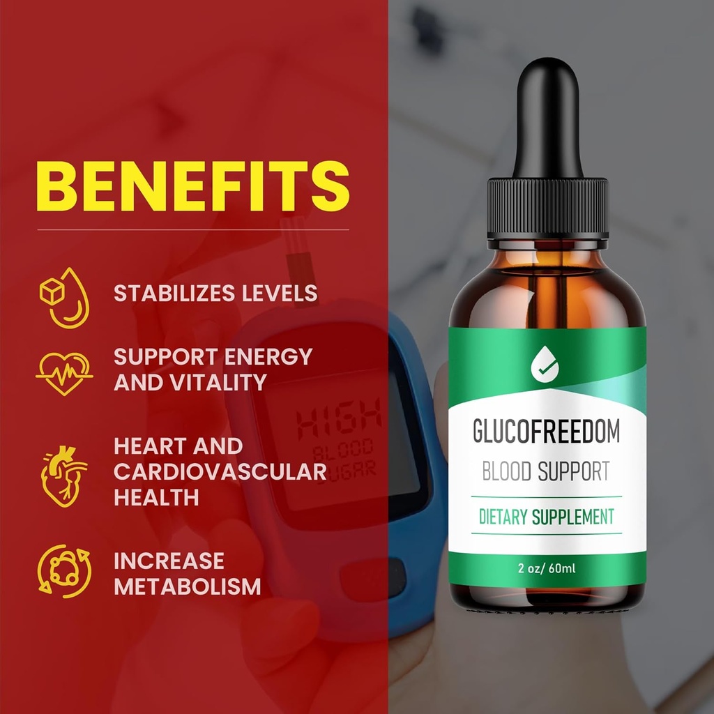 GlucoFreedom Drops - Official Formula - GlucoFreedom Liquid Drops Advanced Formula, Gluco Freedom Drops Alt Pills, GlucoFreedom Drops Reviews, Overall Wellness Maximum Strength Support USA Made (2oz) 4