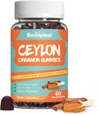 Sugar Free Ceylon Cinnamon Gummies 2000MG, Cinnamon Supplement with Chromium and Cinnamon Bark, Vegan, Non-GMO, Gluten Free, 60 Gummies 2