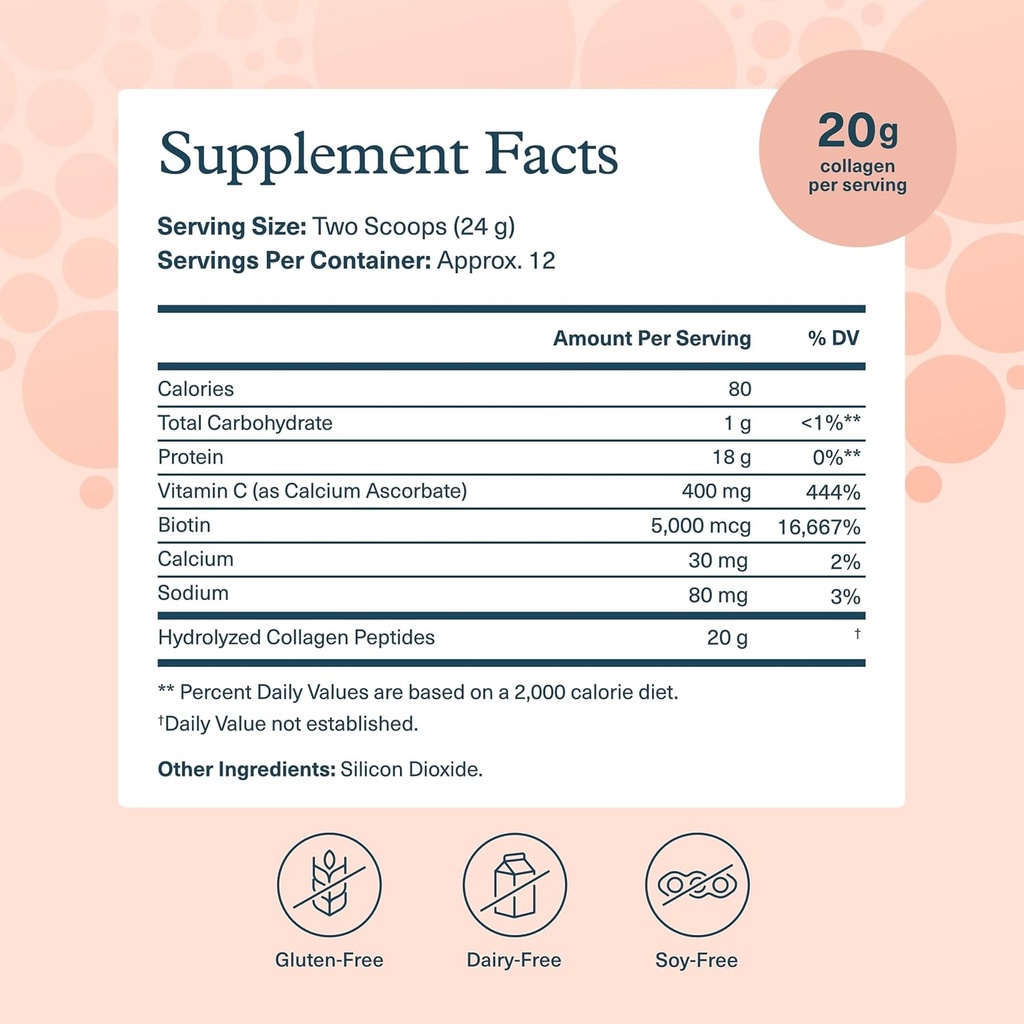 Youtheory Collagen Powder - with Amino Acids, Minerals, Vitamin C & B7 (Biotin) - Supports Healthy Bones, Muscles, Hair, Nails, Skin & Joints* - Hydrolyzed - Unflavored - 10 oz (10 Servings) 3