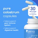 Zena Nutrition Pure Colostrum Capsules, 1500mg Supplement, Grass Fed Bovine Colostrum, Supports Immune and Digestive Health, Promotes Gut Health, Gluten Free, Fat Free, 1 Month Supply, 90 Capsules 3