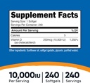 Nutricost Vitamin D3 10,000 IU, 240 Softgel Capsules - Potent, Non-GMO, Gluten Free Vitamin D 3