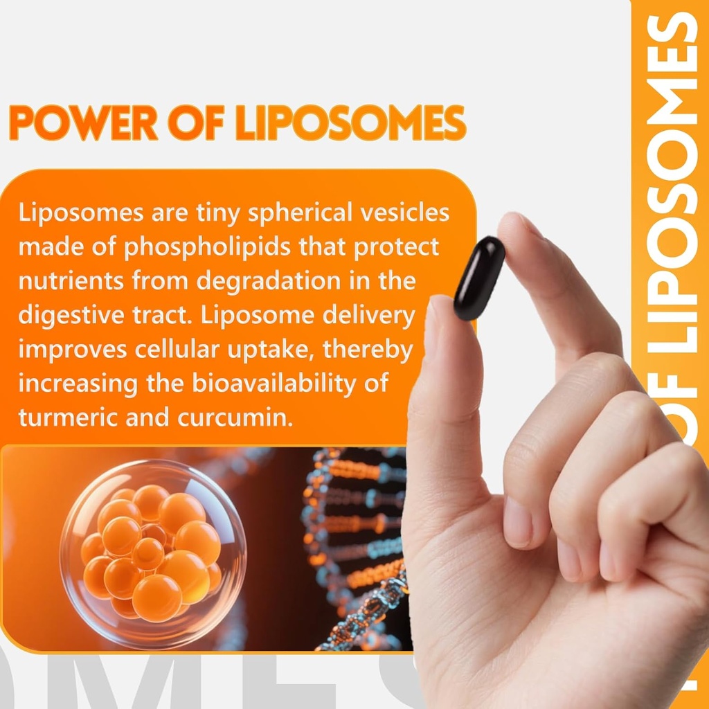 Turmeric Supplement 2275mg, 95% Curcumin, Liposomal Curcumin for Best Absorption, Curcumin Supplement for Joint Support, Bottled in USA - 60 Softgels 5