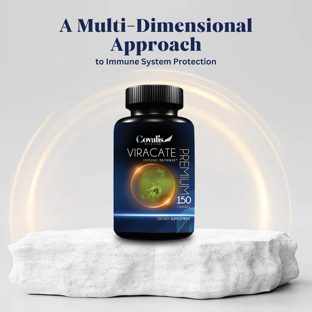 Viracate Immune Defense Supplement | with Monolaurin, Olive Leaf Extract, Cat's Claw, & Lysine | Anti-Microbial Properties | 150 Capsules 4
