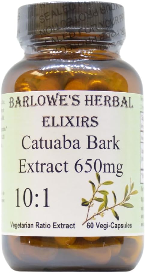 Barlowe's Herbal Elixirs Catuaba | 10:1 Extract | 650mg Per Capsule | Traditional Vitality Herb | 60 Vegan Capsules | Non-GMO, Stearate-Free, Glass Bottled 2