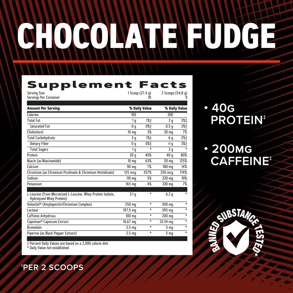 GNC AMP Wheybolic Ripped Protein Powder & Thermogenic Supplement, Increases Muscle Strength & Size, Energy & Endurance, 40g Protein, 6.2g Leucine, 15g EAA, Caffeine, Chocolate Fudge, 9 Serving 6