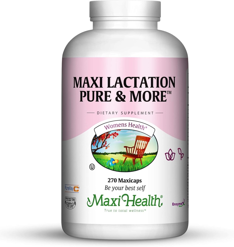 Maxi Health Lactation Pure & More - Mom's Favorite - Nursing Support - 270 Capsules - Kosher (LPM) 2