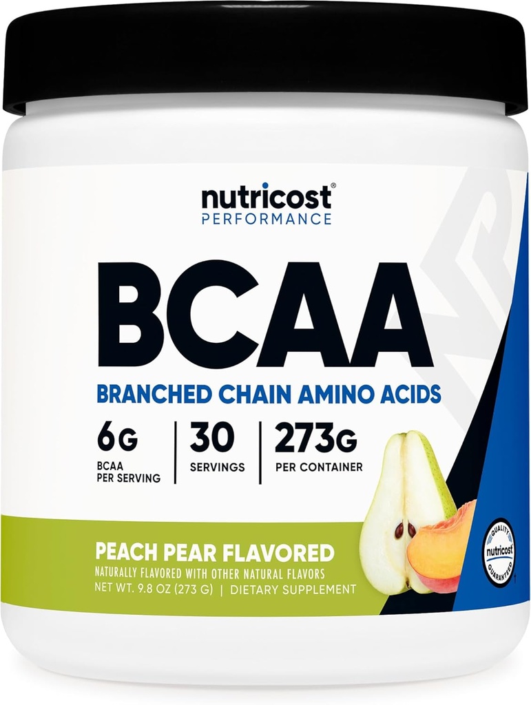 Nutricost BCAA Powder 2:1:1 (Peach Pear, 30 Servings) - Branched Chain Amino Acids 2