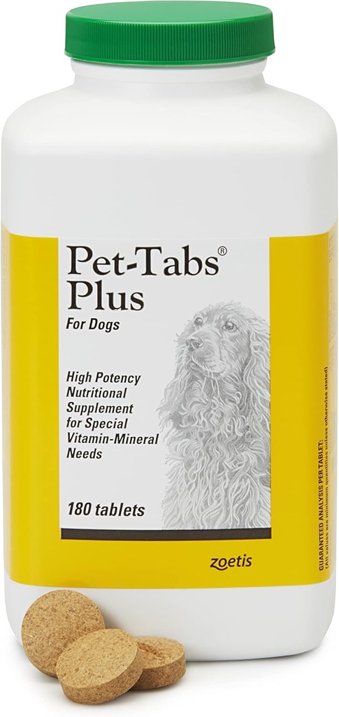 Pet-Tabs Plus Multivitamin and Mineral Supplement for Dogs with Special Nutritional Needs, Chewable Tablet, 180 Count Bottle 2