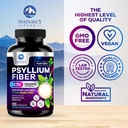 Psyllium Husk Fiber Supplement 1500mg - Vegan Prebiotic, Soluble Fiber for Daily Digestive Health & Regularity Support, Natural Psyllium Powder Caps, Sugar-Free, Non-GMO & Gluten-Free - 120 Capsules 5