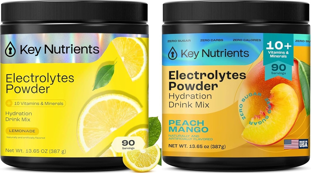KEY NUTRIENTS Electrolytes Powder Lemonade 90 Servings + Peach Mango 90 Servings 2