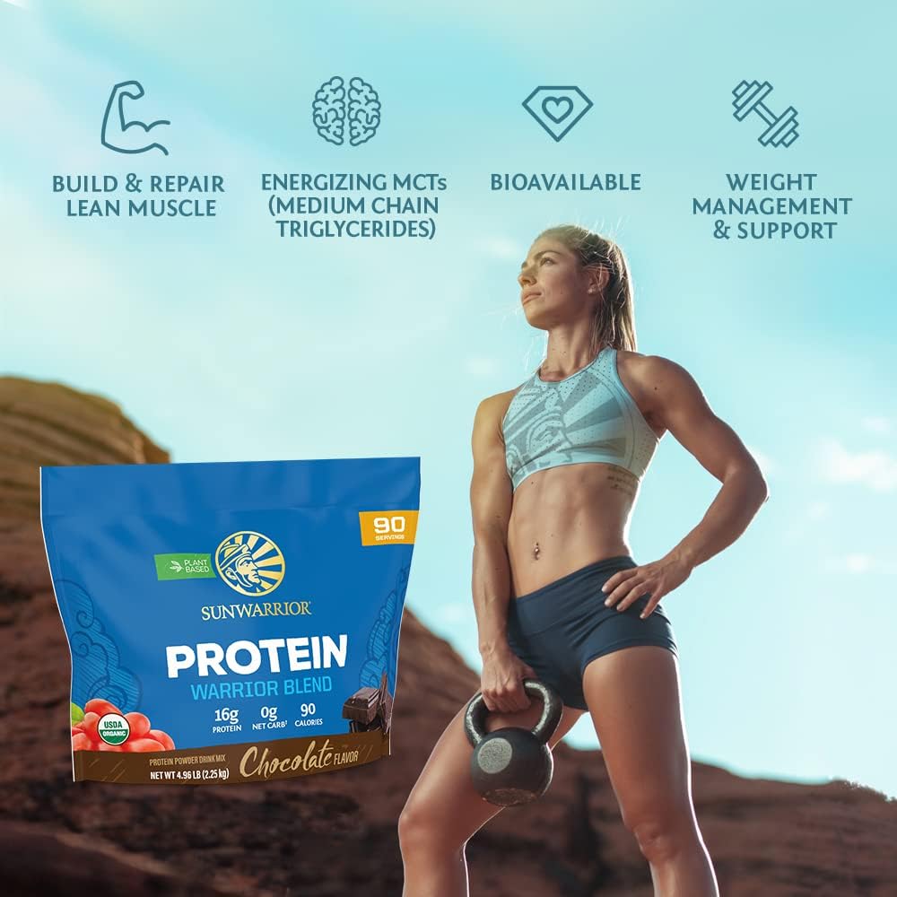 Organic Plant Based Protein Powder | Vegan Organic Protein Powder Chocolate Flavored with BCAA Amino Acids & Hemp Seed Pea Blend | Non-GMO Soy Dairy Filler & Gluten Free (Chocolate, 90 Servings) 5