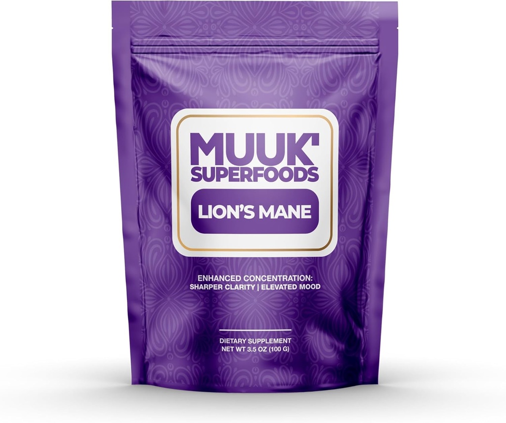 MUUK' SUPERFOODS Organic Lion's Mane Mushroom Powder 2