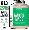 NAKED Vegan Mass - Natural Vegan Weight Gainer Protein Powder - 1,230 Calories, Non-GMO, Soy & Gluten Free, No Artificial Ingredients - 8LB Bulk - 11 Servings 4