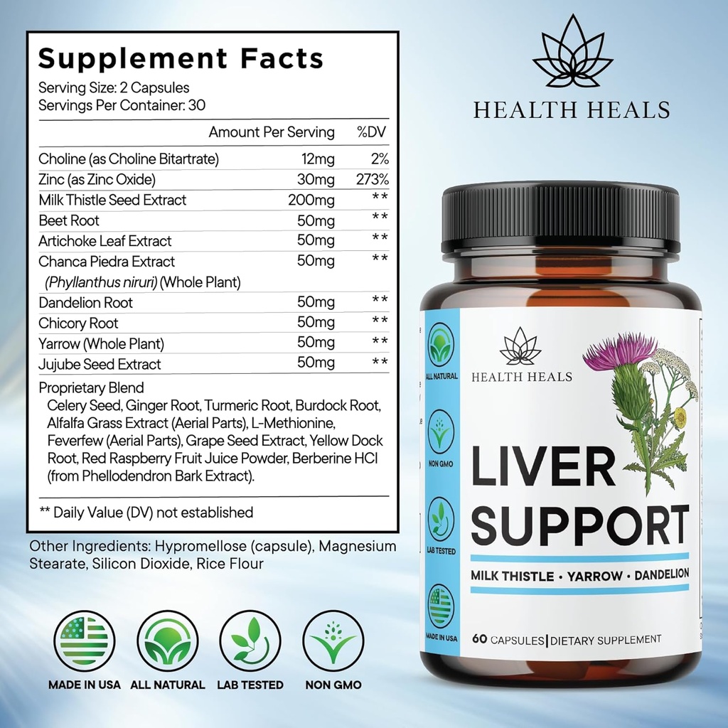 Liver Cleanse & Repair Formula - Herbal Liver Support Supplement with Milk Thistle Dandelion Root Turmeric, Artichoke Extract for Liver Health - 120 Count 3