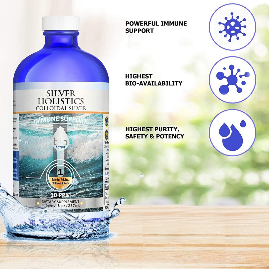 Colloidal Silver Liquid | 8 oz Glass Bottle by Silver Holistics 3