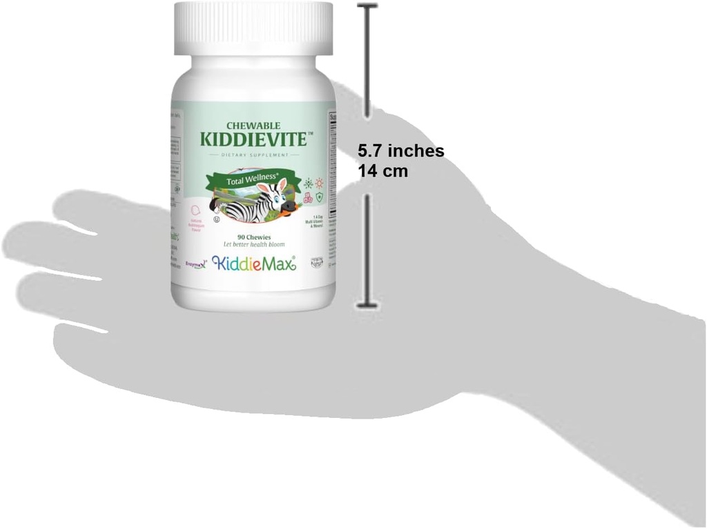 Kids Chewable Multivitamin – Kids Vitamins & Multivitamin with Vitamin C, A, E 3, D3, Calcium B12, B-1, Iron, Zinc Dietary Supplement - Digestive Support - for Children Bubble Gum 90 Chewable Tablets 6