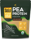 Solo Organic Pea Protein Powder, Low in Sodium, Canada Grown Peas, 100% Vegan, Non-GMO, Unflavored Plant Based Protein Powder with BCAA (2.7 lbs) 2