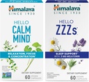 Himalaya Hello Calm Mind with Bacopa for Relaxation, Focus and Concentration & Hello ZZZs with Melatonin for Sleep Support, 60 Capsules Each - Bundle 2